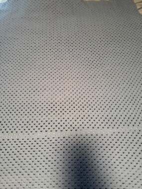 Handmade Crochet Baby Blanket Light Blue Granny Square 52"x57" approximately